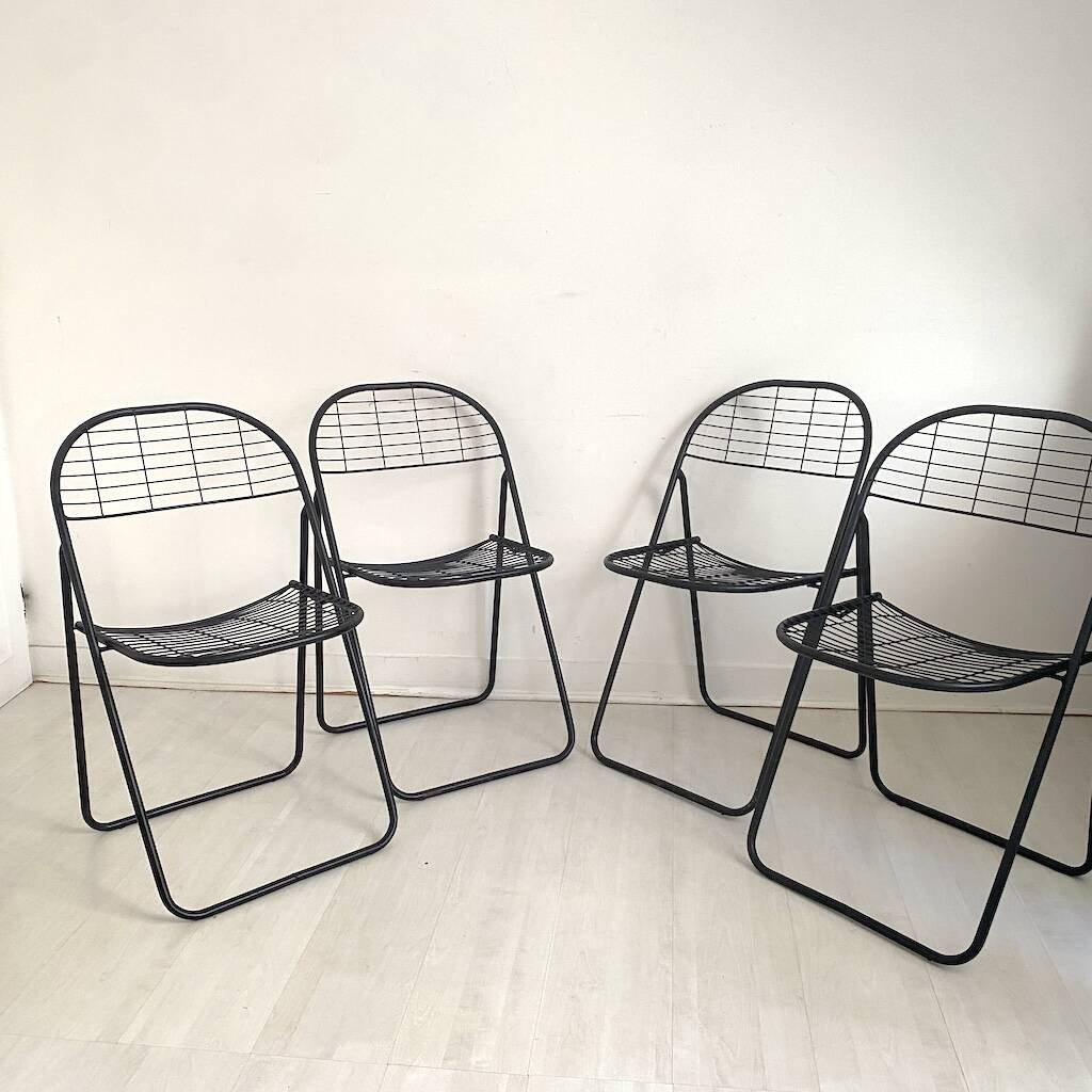 Set of 4 design chairs by Niels Gammelgaard for Ikea, vintage 1980s.