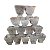 Lot of 14 reconstructed stone gardening vases