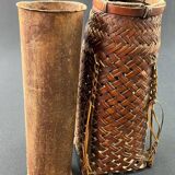 Hanakago vase in woven bamboo for Ikebana Japan late 19th century