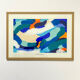 Peinture originale sous-verre « À l’aube près du fleuve »