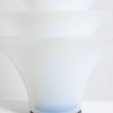 "Petal" lamp in opalescent white and bluish glass. 21st century.