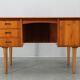 Danish mid-century modern teak writing desk with oak legs, 1960s
