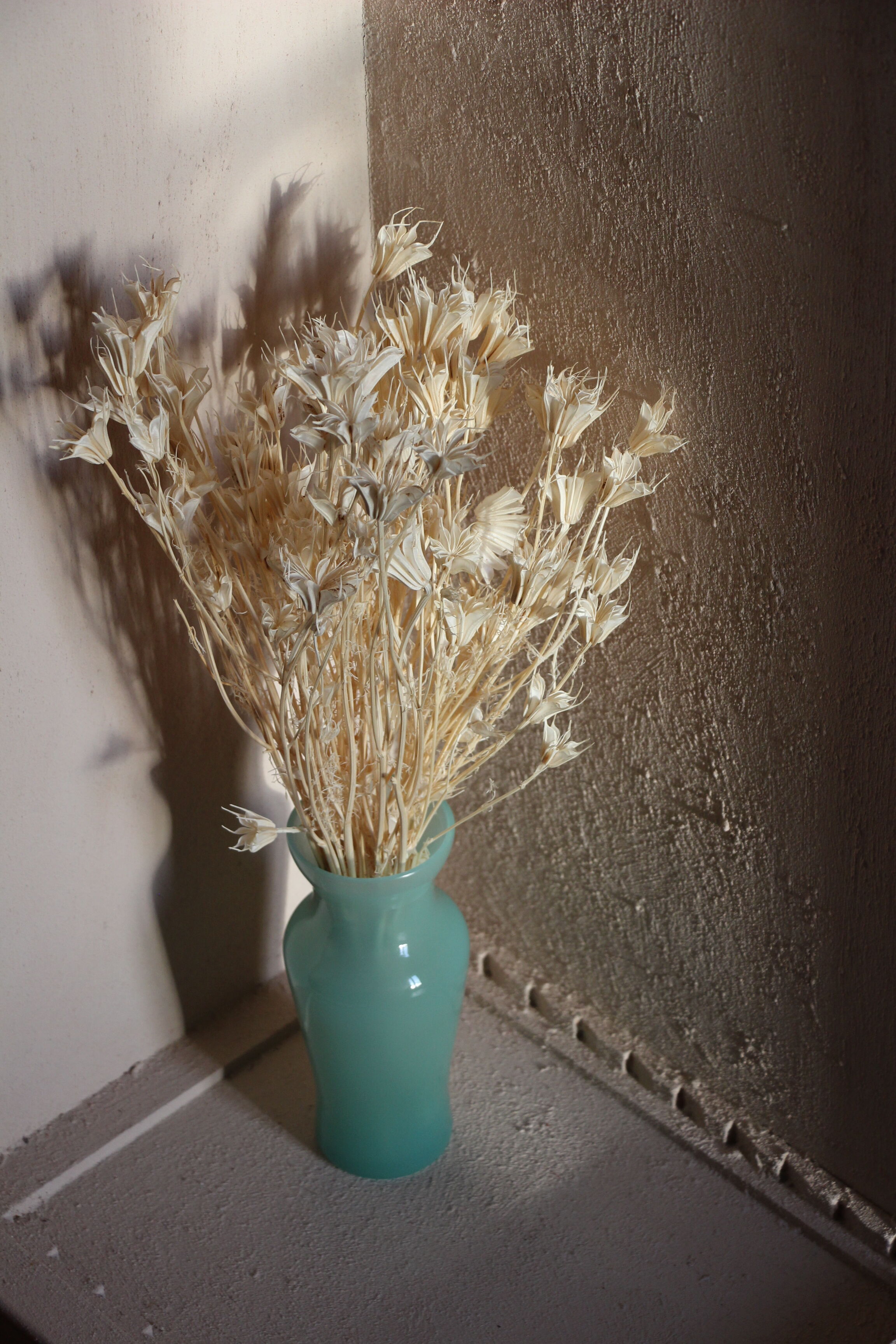 Turquoise blue opaline vase