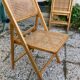 Lot de 3 chaises pliantes en bois et cannage