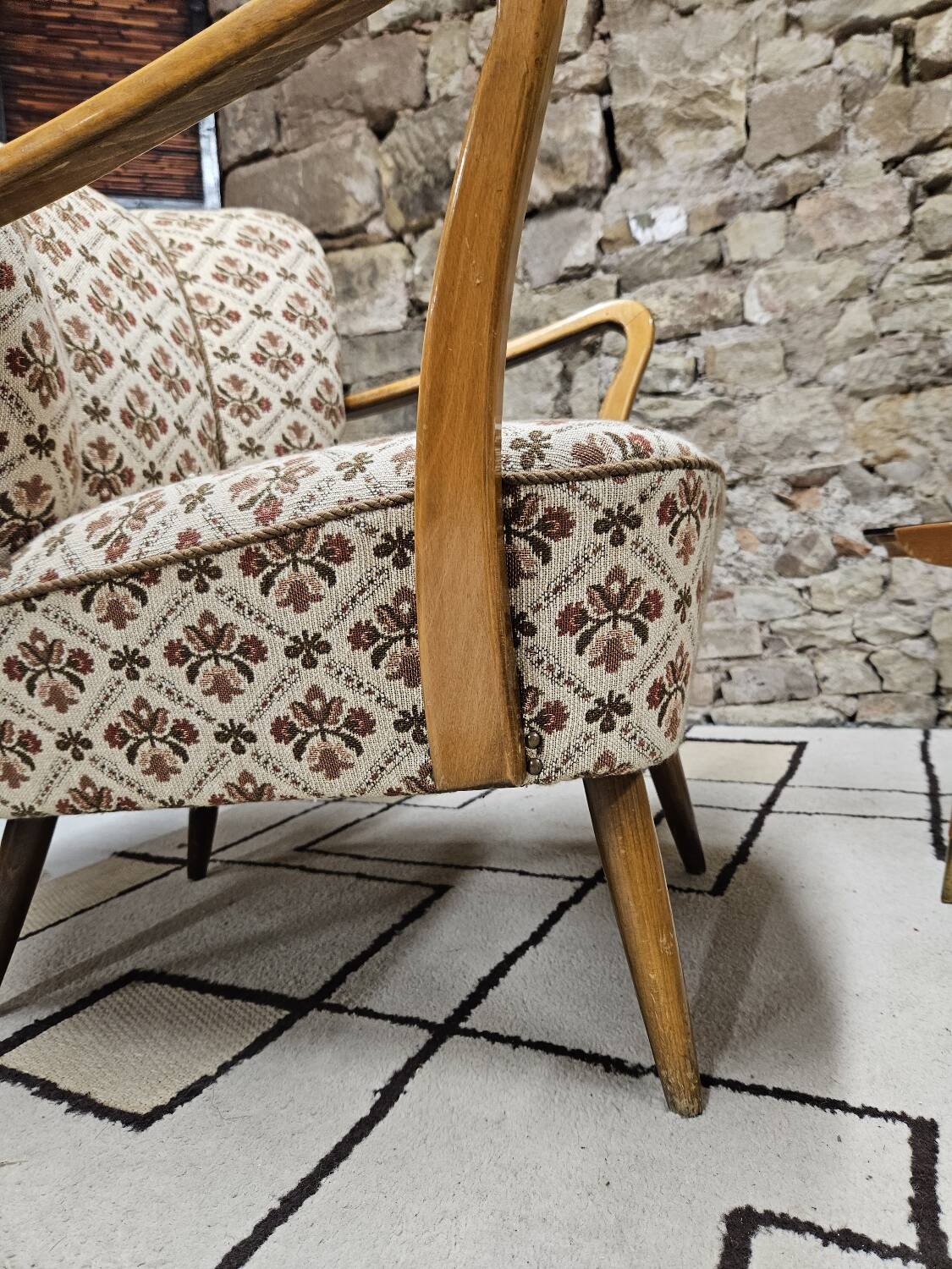 Pair of 1960 flowered armchairs
