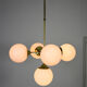 Lustre en laiton à 5 bras du milieu du siècle