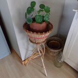 Rattan and wicker plant holders