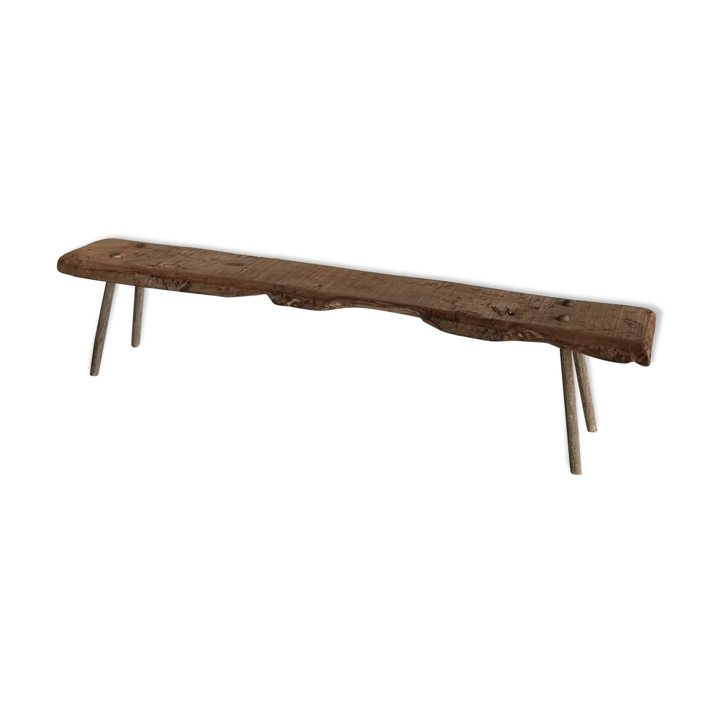 Raw wooden bench, solid elm, brutalist