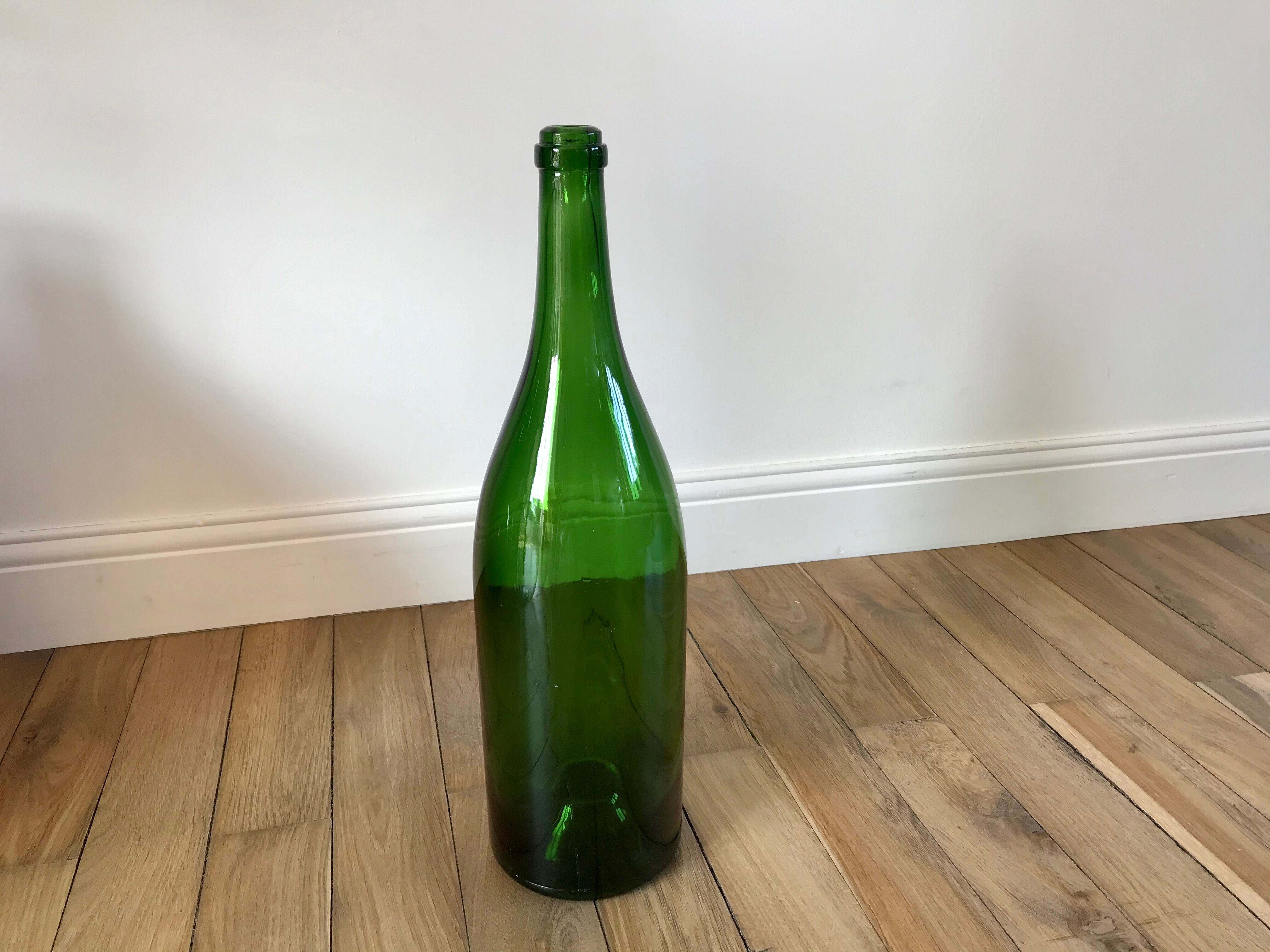 Old Champagne bottle Jéroboam (3L) in thick blown glass