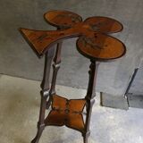 Art nouveau table with a pyrograved decoration
