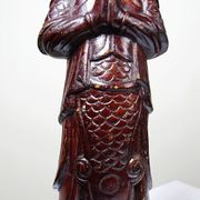 Asian statuette, popular art in carved monoxyle wood, vintage 1930-1960.