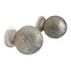 Set of two chiseled glass globe wall lights