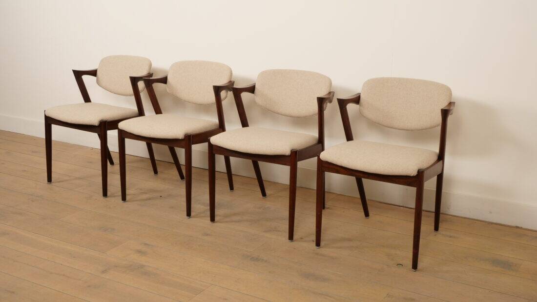Set of 4 dining chairs | Kai Kristiansen | Z-chair – model 42 | Rosewood