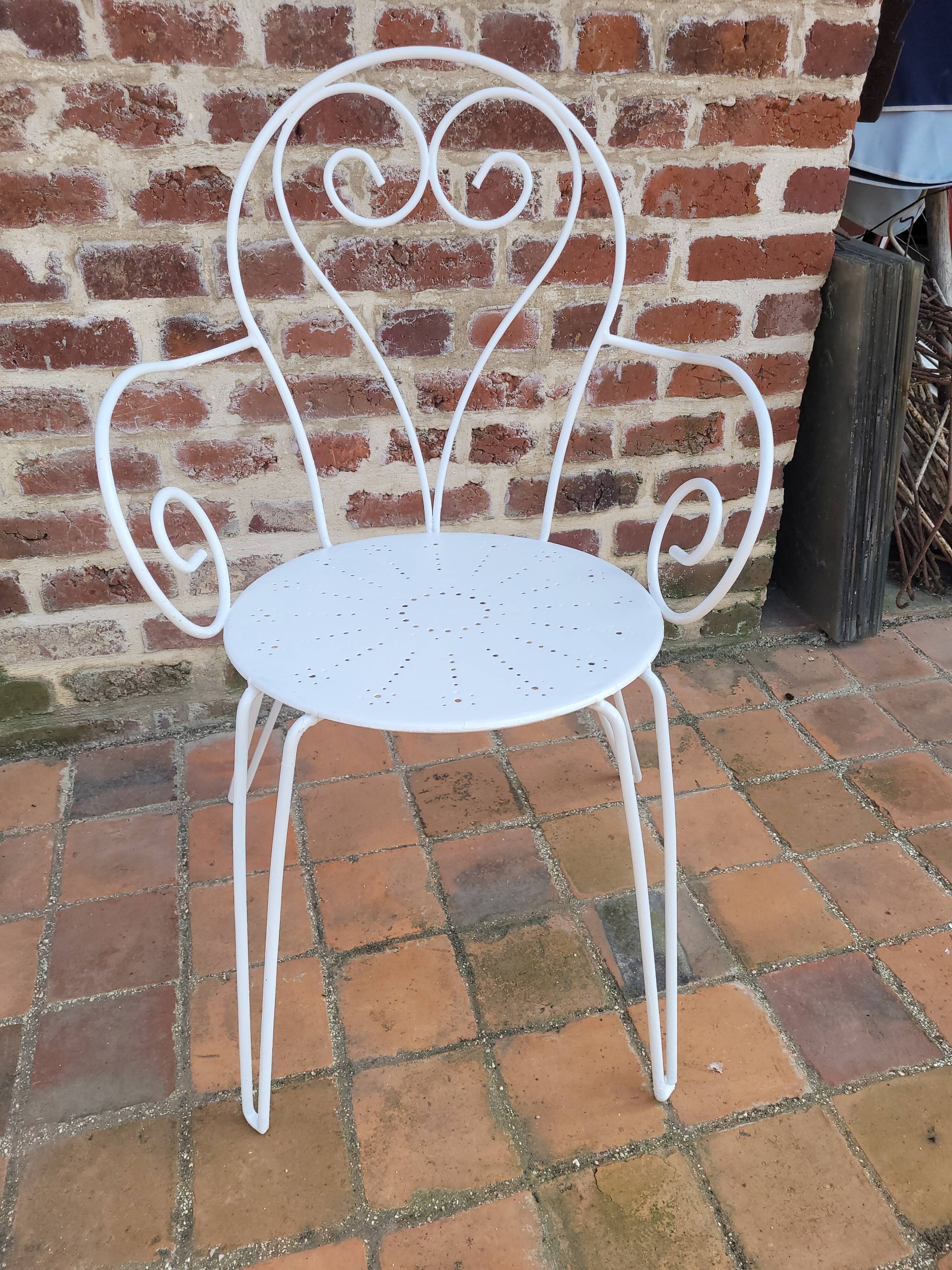 Wrought iron garden armchair