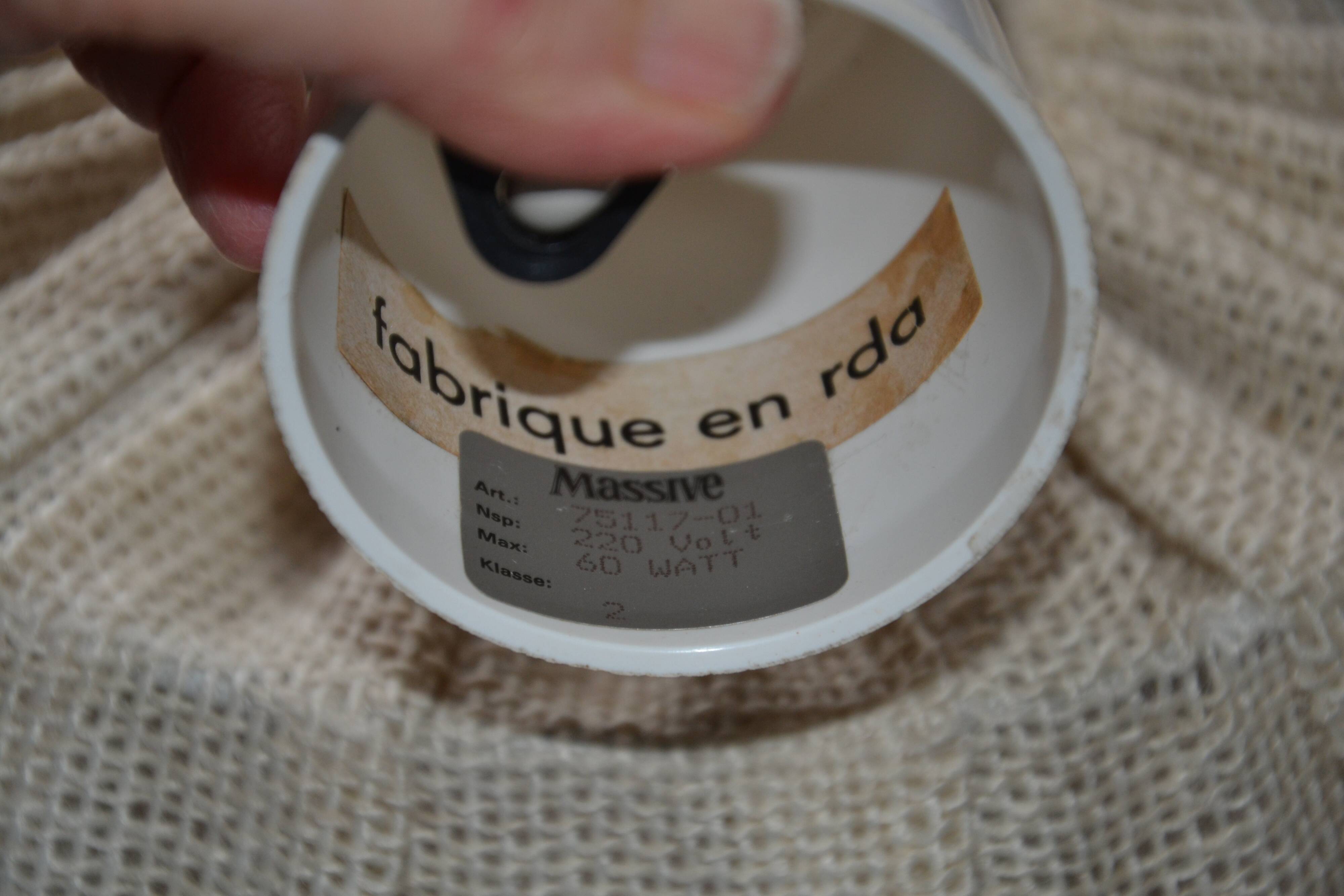 Scandinavian wooden and linen suspension from the GDR, 1970.