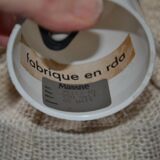 Scandinavian wooden and linen suspension from the GDR, 1970.