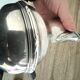 Silver-plated metal chocolate pot stamped ARGIT SFOA with an ebony handle.