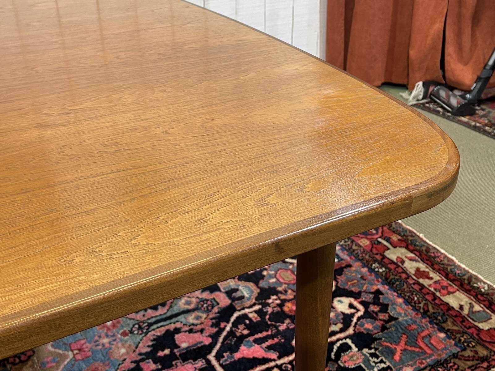 G-Plan teak table from the 1970s with butterfly extension.