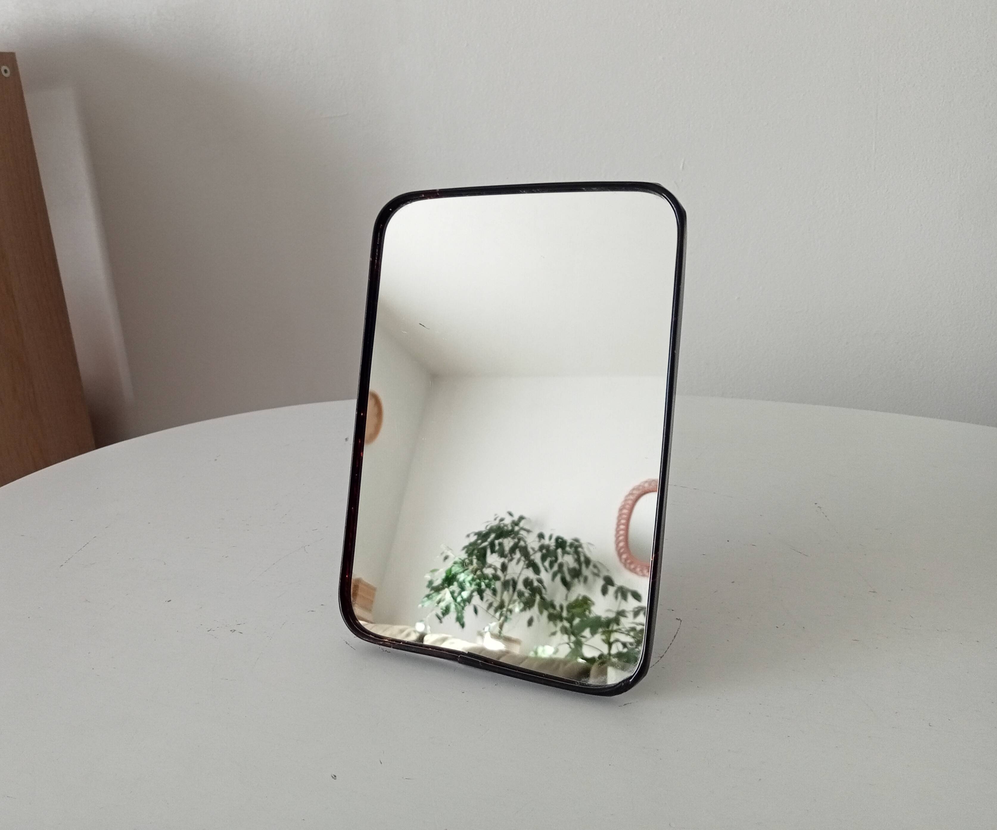 Vintage barber style tabletop mirror