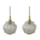 Lot de deux baladeuses vintage globes en verre ciselé