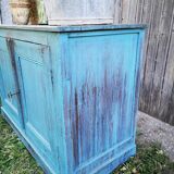 Buffet campagne patiné bleu