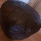 Leather patchwork pouf, vintage 70'S by Sede