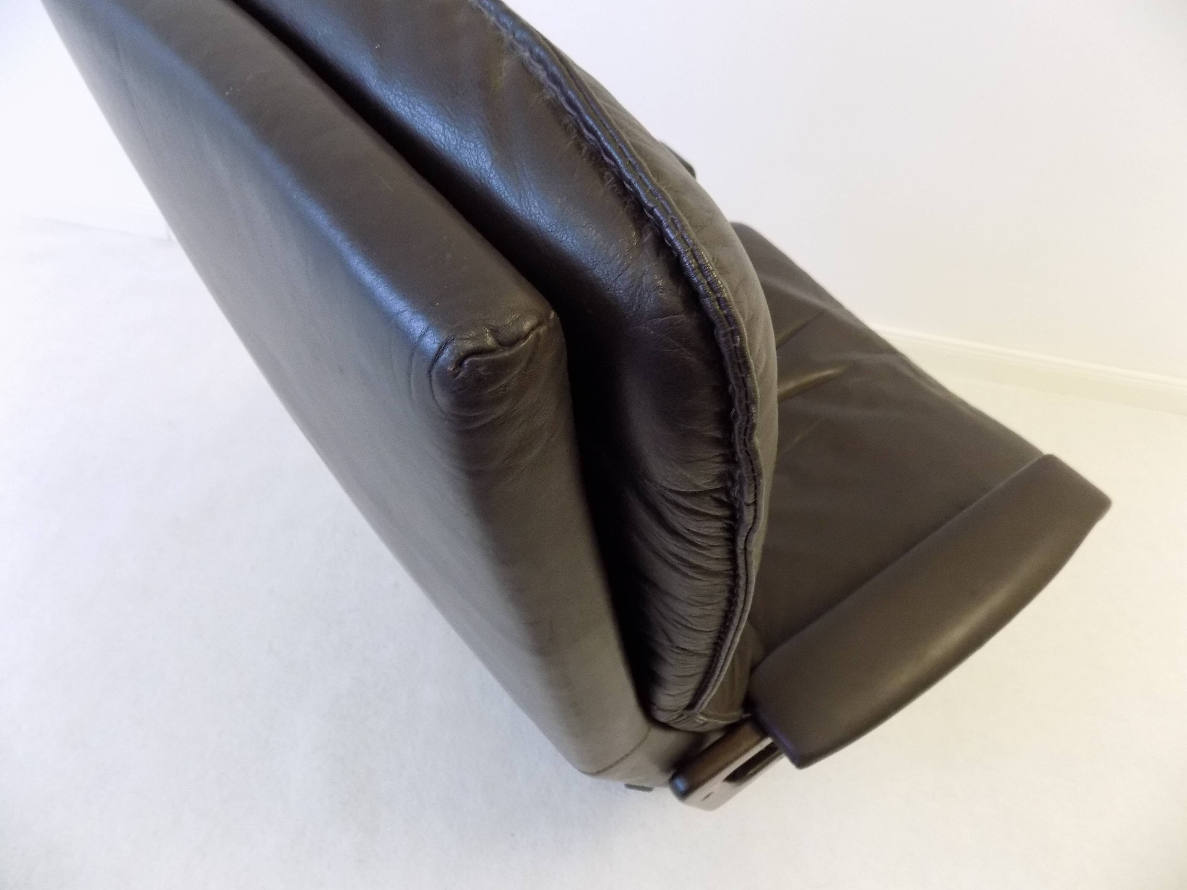 Strässel King chair brown leather armchair by Andre Vandenbeuck for WK