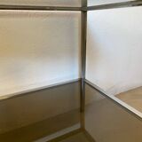 Square coffee table, chrome and smoked glass, 1970s