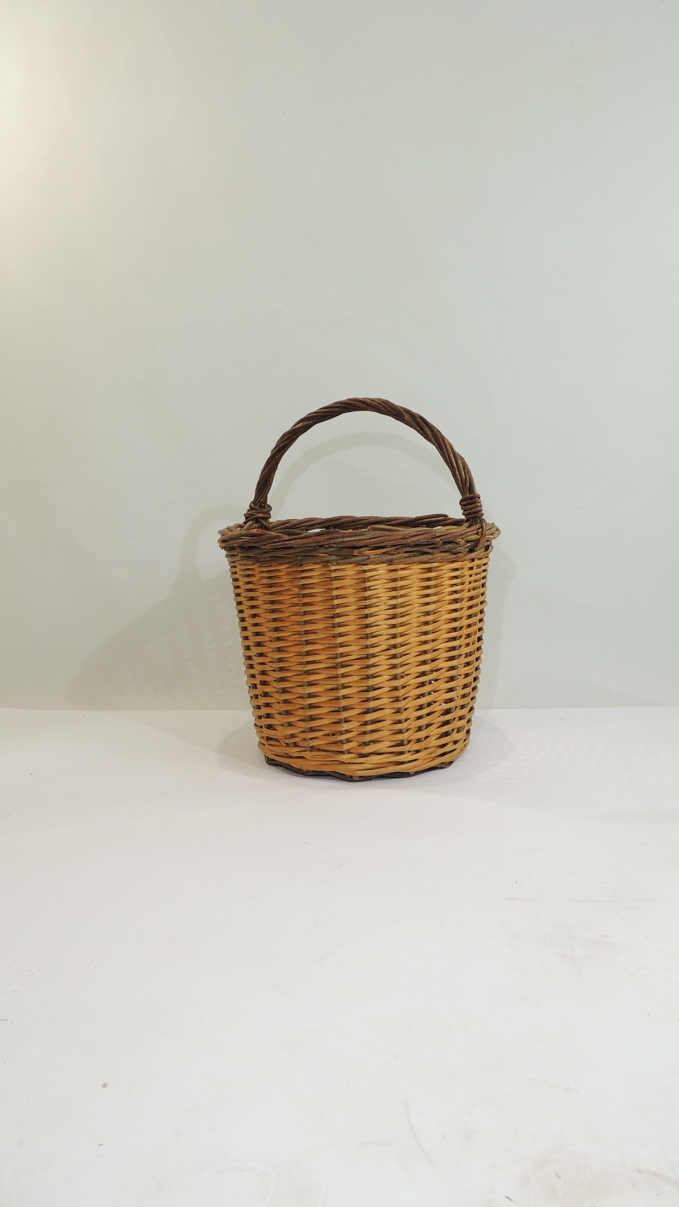 Antique wicker basket / handmade / vintage