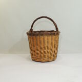 Antique wicker basket / handmade / vintage