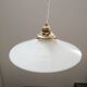 Suspension opaline blanche lisse baladeuse tbe art déco 1940 ø 25 cm tbe