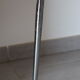 Chromed metal stool and brown skai 70s