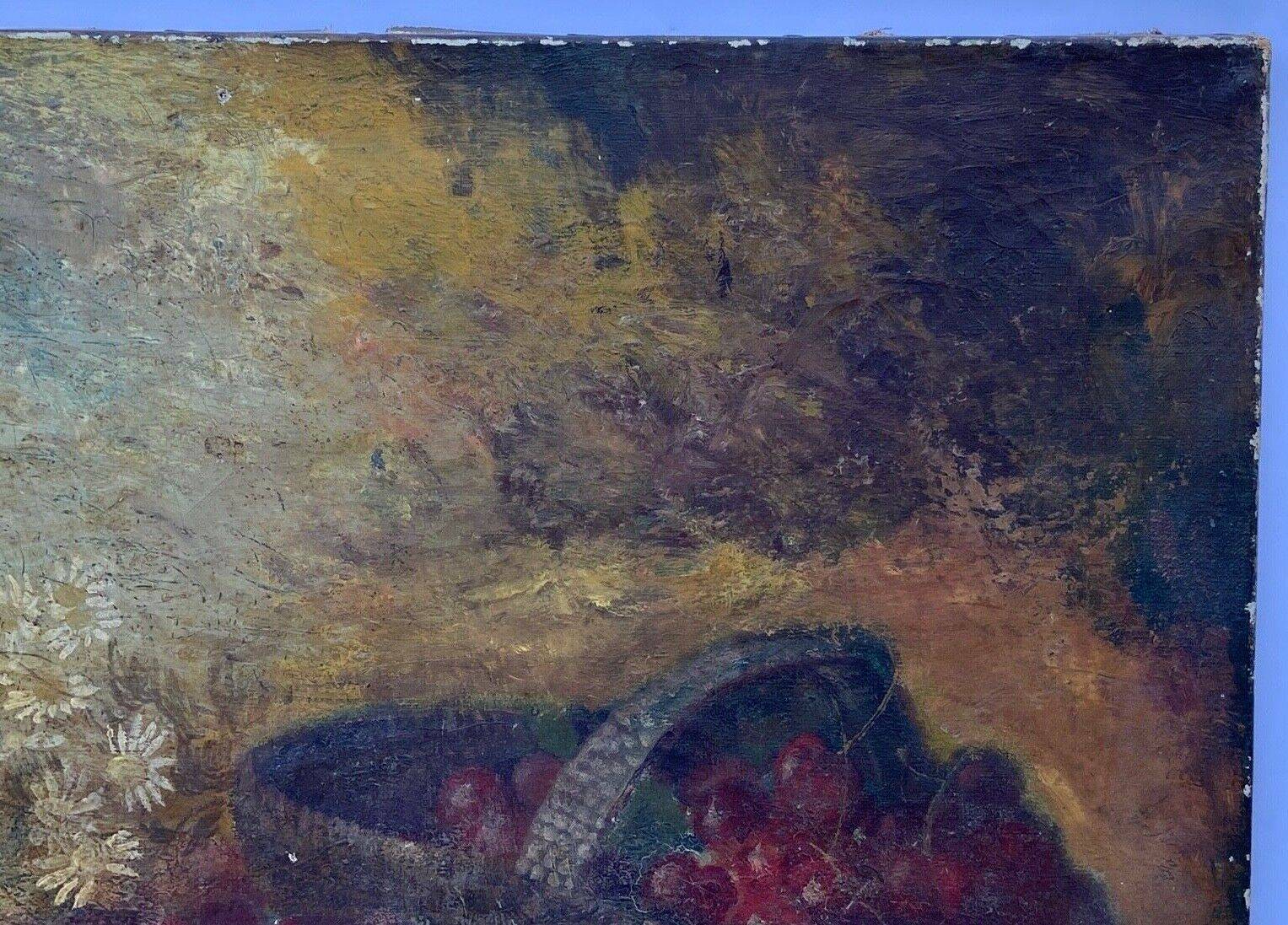 Oil on canvas still life bouquet of flowers 20th century by Louis Baril or Barit