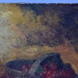 Oil on canvas still life bouquet of flowers 20th century by Louis Baril or Barit