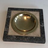 Neoclassical style pocket empty in faux-marble and brass. french work. around 1970