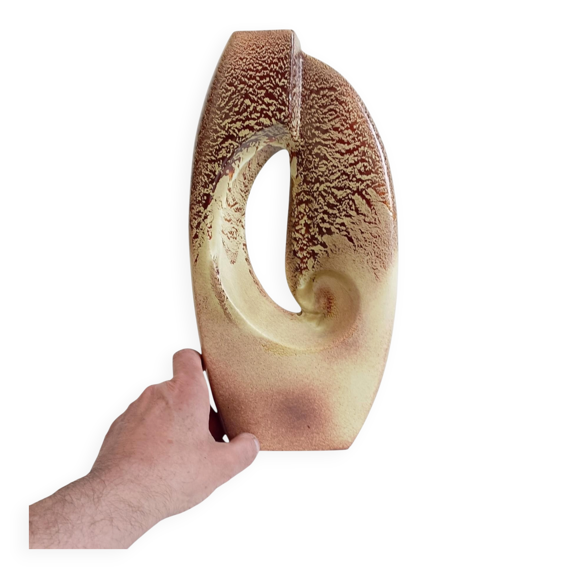 Midcentury Ceramic Vase Sculpture by Roberto Rigon for Bertoncello, Italy, 1960s