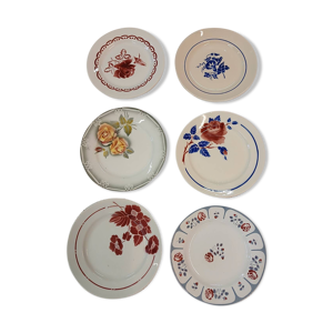 6 assiettes plates anciennes