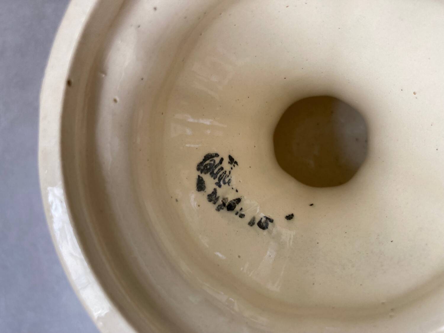 Sarreguemines compotier, ivory model with gadroons