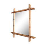 Wooden wall mirror imitation bamboo 43x50cm