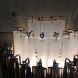 Sanblasted and fume’ “triedro” murano glass wall sconce