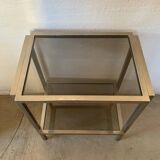 Chrome and smoked glass designer side table / side table, 1970s