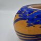 La rochère – vase boule en verre orange et bleu, vers 1970 – h. 13 cm