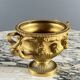 Large Pompeian-style bronze cup with two handles, 19th century.