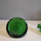 Italian green empale carafe with flame cap