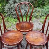 Lot 7 chaises bistrot en bois courbé 1900