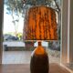 Enamelled sandstone lamp from the 1950s