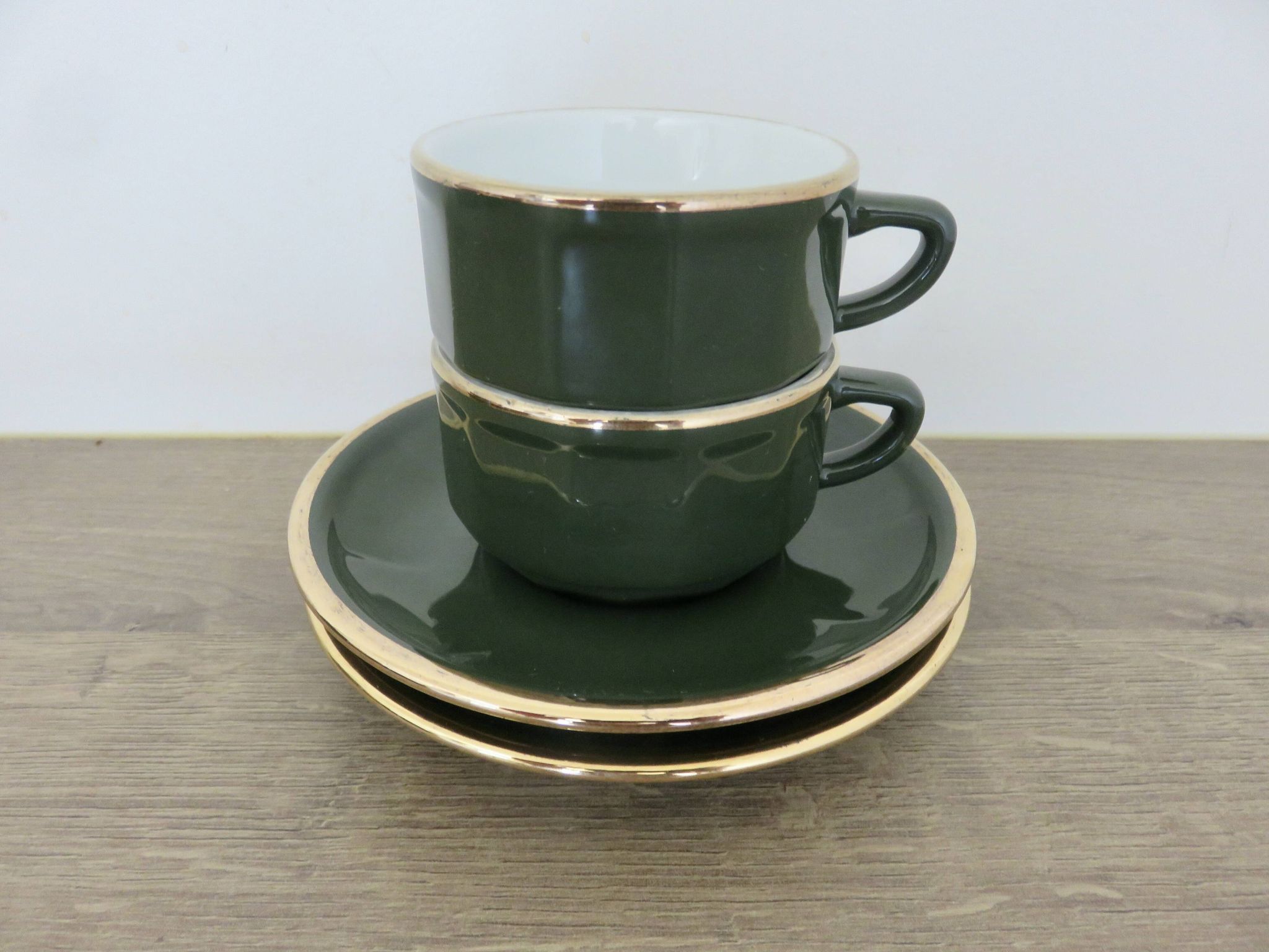 Apilco, set of 2 cups and saucers, Parisian bistros