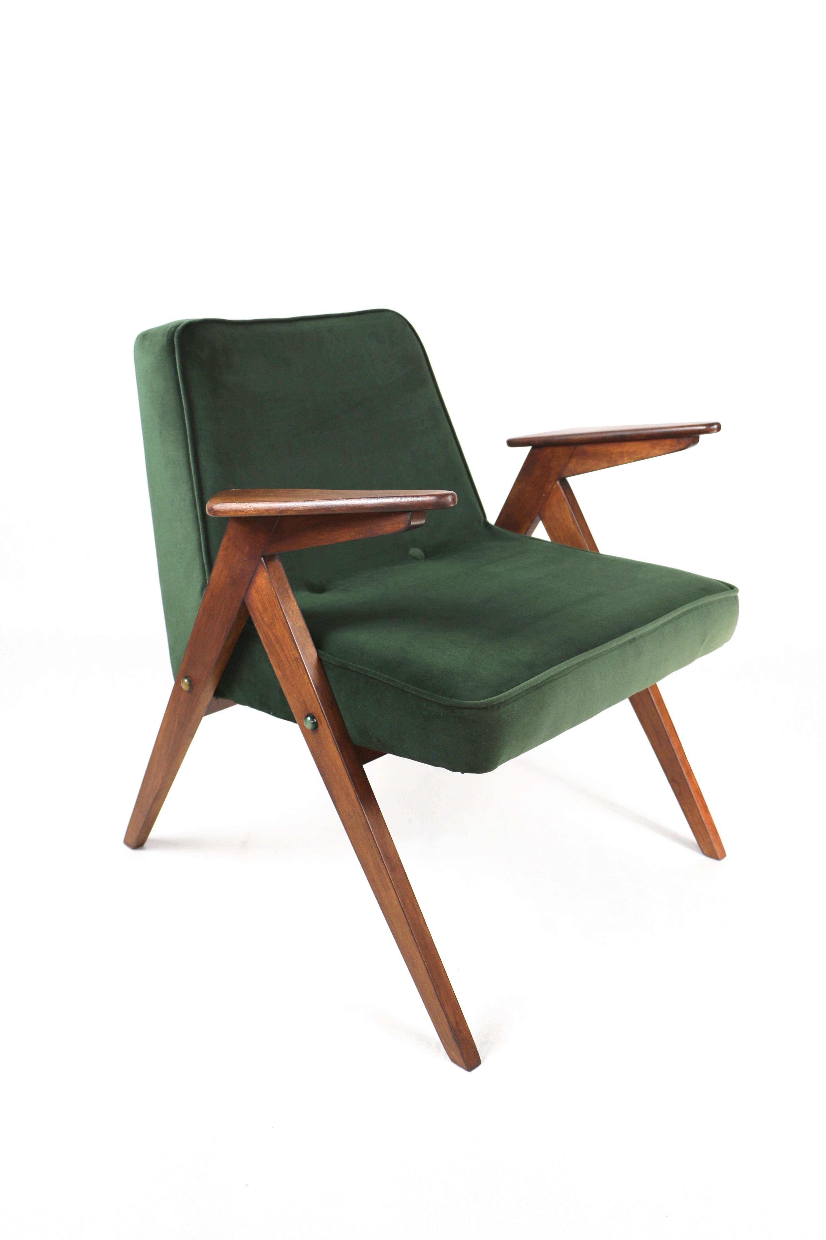 Green Olive Bunny Armchair by Józef Chierowski, 1970s