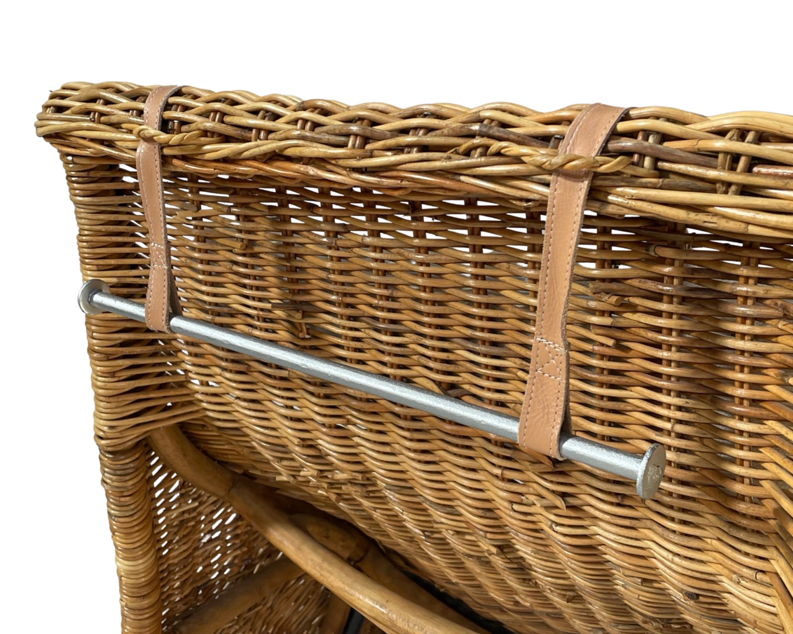 Karlskrona Rattan Wicker Chaise Lounge by Karl Malmvall for Ikea