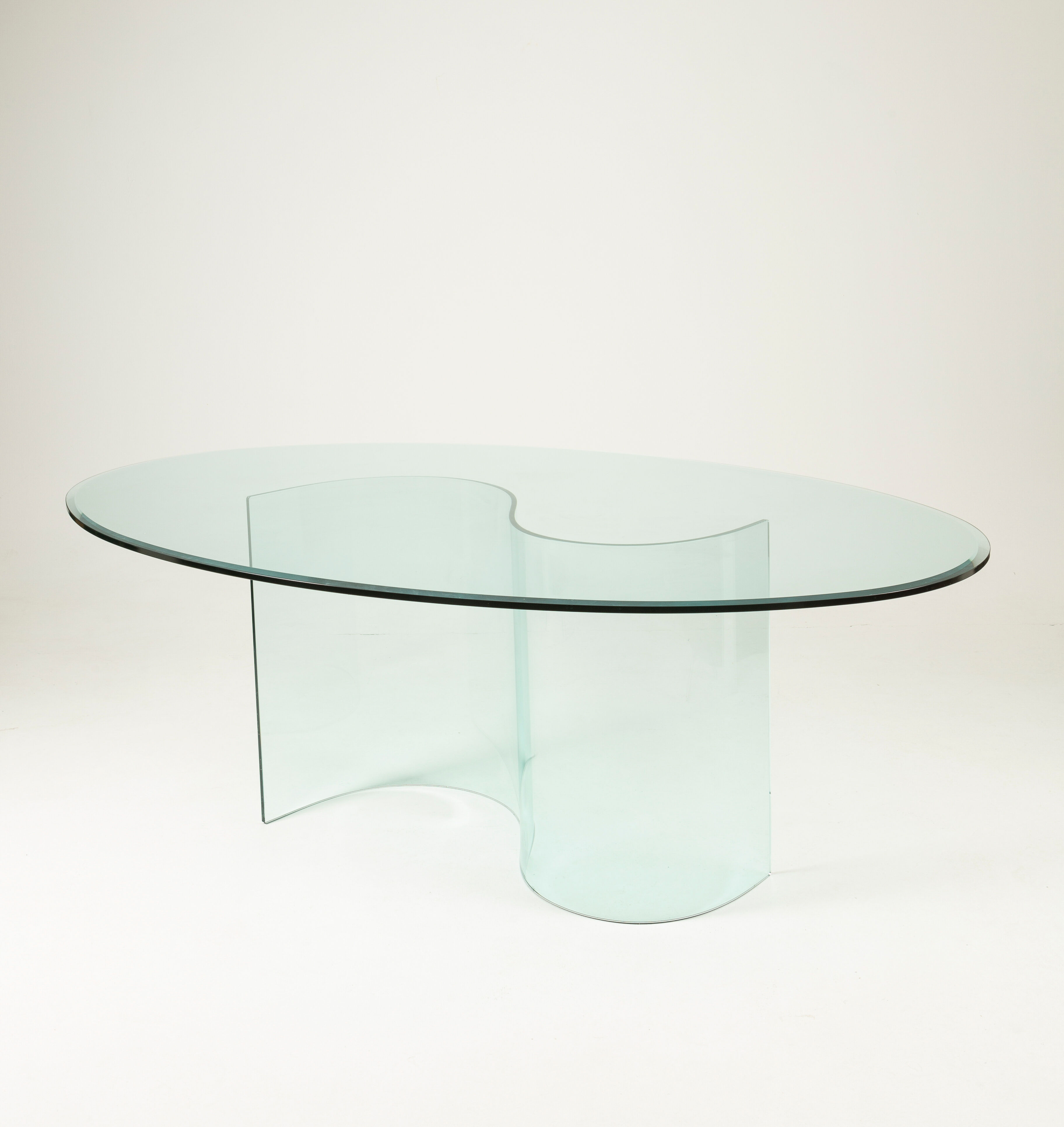 Vintage glass dining table, 1980s